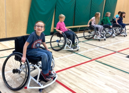 kids in PE wheelchair